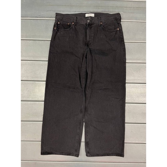 Abercrombie & Fitch Denim - Abercrombie & Fitch Ultra Loose Low Rise Jeans Womens 36x31 Black Denim